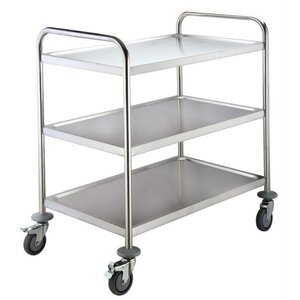 Saro Chariot de Service | Inox | 3 Plateaux | 75 kg | 860x510x(h)940mm