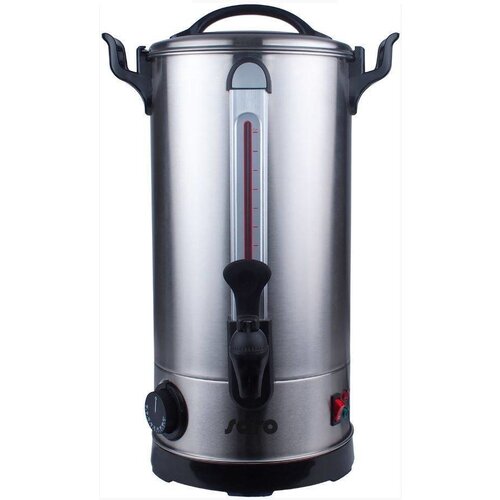 Saro Distributeur d'Eau/Vin Chaud(e) | Inox | 9 Litres | Robinet Anti-Gouttes | Ø205x(h)435mm