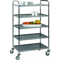 Chariot de Service | 5 Plateaux | INOX Heavy Duty | 860x540x1540(h)mm