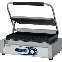 Grill Panini | Rainuré | 2,2kW | avec Récupérateur de Graisse | 440x410x190(h)mm