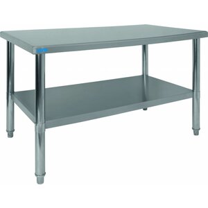 Saro Table de Travail | Inox | Etagère Réglable | 1200x700x850(h)mm