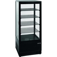 Vitrine de Présentation | 98L | Noir | 4 Grilles Réglables | 426x380x1105(h)mm