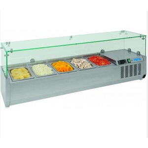 Saro Saladette à Poser | 5x GN 1/3 et 1x GN 1/2 | 1500x395x435(h)mm