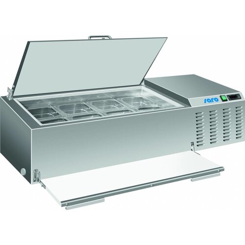 Saro Saladette à Poser | 4x GN 1/3 | Couvercle en Inox | 1168x443x353(h)mm Saro Saladette à Poser | 4x GN 1/3 | Couvercle en Inox | 1168x443x353(h)mm