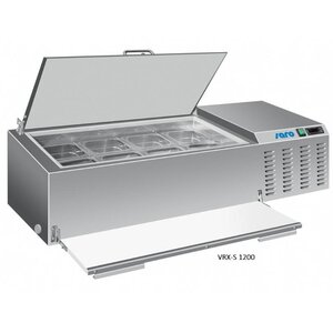 Saro Saladette à Poser | 6x GN 1/3 | Couvercle en Verre | 1523x443x353(h)mm