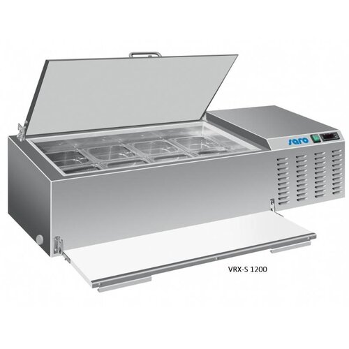 Saro Saladette à Poser | 6x GN 1/3 | Couvercle en Verre | 1523x443x353(h)mm