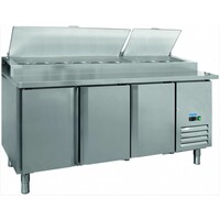 Saladette de Préparation | Inox | 3 Portes | GN 1/1 | 1795x700x1102(h)mm