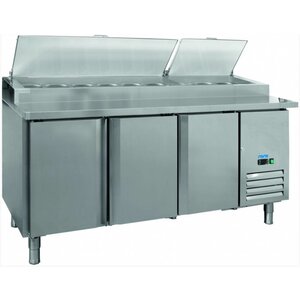 Saro Saladette de Préparation | Inox | 3 Portes | GN 1/1 | 1795x700x1102(h)mm