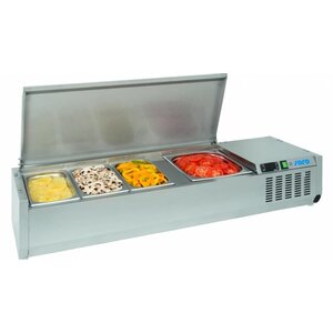 Saro Saladette à Poser | Convient pour 8x GN 1/3 | 1800x395x435(h)mm