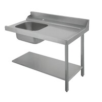 Table de Tri | Avec Evier|  À Gauche | Inox 18/10 | 1200X720X(h)850mm