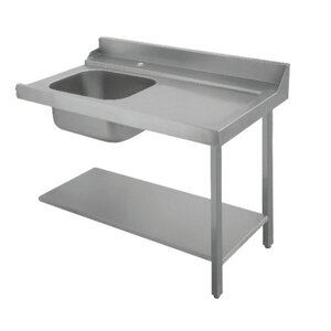 Bartscher Table de Tri | Avec Evier|  À Gauche | Inox 18/10 | 1200X720X(h)850mm