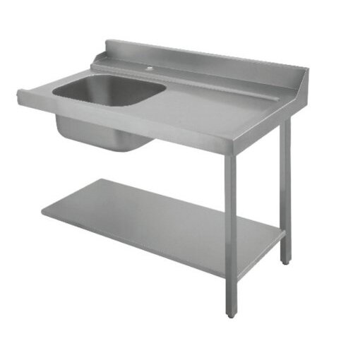 Bartscher Table de Tri | Avec Evier|  À Gauche | Inox 18/10 | 1200X720X(h)850mm