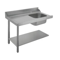 Table de Tri | Avec Evier| À Droite | Inox 18/10 | 1200X720X(h)850mm