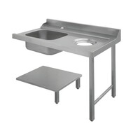 Table de Tri | Avec Evier|  À Gauche |Avec orifice pour les déchets | Inox 18/10 | 1200X720X(h)850mm