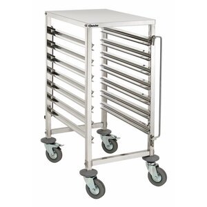 Bartscher Chariot Gastronorm | 4 Roulettes de Direction |2 Roulettes avec Frein | 450x620x(h)1010mm Bartscher Chariot Gastronorm | 4 Roulettes de Direction |2 Roulettes avec Frein | 450x620x(h)1010mm