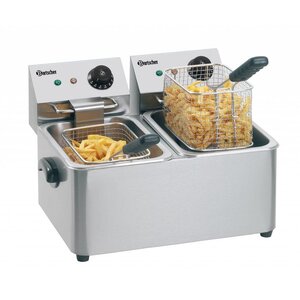 Bartscher Friteuse Double | de Table | Électrique  230V | 2x4 Litres | 445x525x(h)310mm