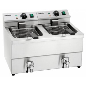 Bartscher Friteuse Double | de Table | Électrique  230V | 2x8 Litres | 550x630x(h)410mm
