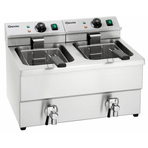 Bartscher Friteuse Double | de Table | Électrique  230V | 2x8 Litres | 550x630x(h)410mm