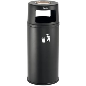 Bartscher Cendrier sur Colonne | Poids 10.5 kg | Noir | 380x380x(h)945mm