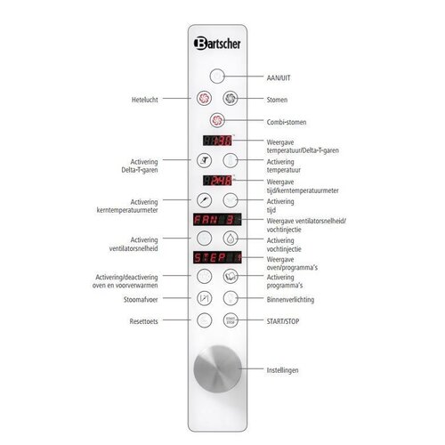 Bartscher Four Mixte à Vapeur | Air ventilé | 230 V | 2/3 GN | 620x755x(h)635mm