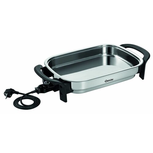 Bartscher Poêle Electrique |Couvercle en Verre | 230 V  | 630x315x(h)65mm