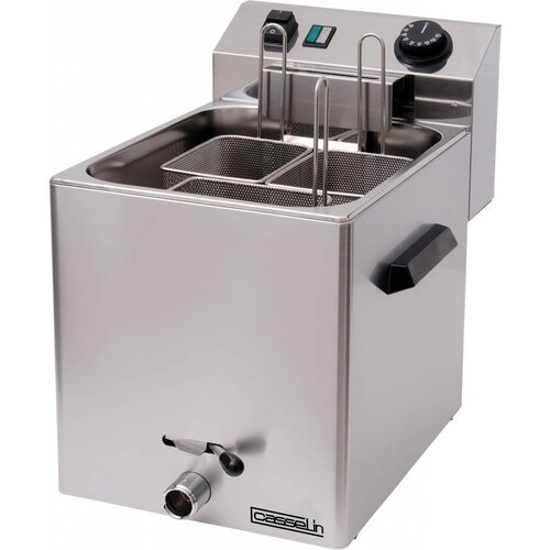 Casselin Cuiseur à Pâtes | Electrique | avec Vanne de Vidange | Inox | 3400W | 230V | 270x420x(H)300mm