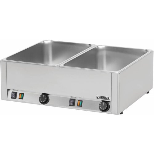 Casselin Bain-Marie Double | Inox | 2x GN 1/1 | 3000W | 660x540x(H)220mm Casselin Bain-Marie Double | Inox | 2x GN 1/1 | 3000W | 660x540x(H)220mm