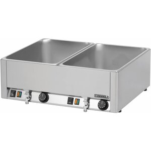 Casselin Bain-Marie Double | 2x GN 1/1 | 150mm | 2 Robinets d'Evacuation d'Eau | 660x540x(H)220mm Casselin Bain-Marie Double | 2x GN 1/1 | 150mm | 2 Robinets d'Evacuation d'Eau | 660x540x(H)220mm