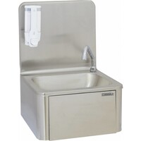 Lave-Mains | Inox | Commande au Genou | avec Distributeur de Savon | 400x335x(H)535 mm