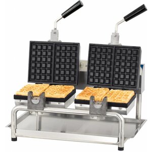Casselin Gaufrier Double Rotatif | Gaufres de Bruxelles | 3600W | 585x580x(H)305mm