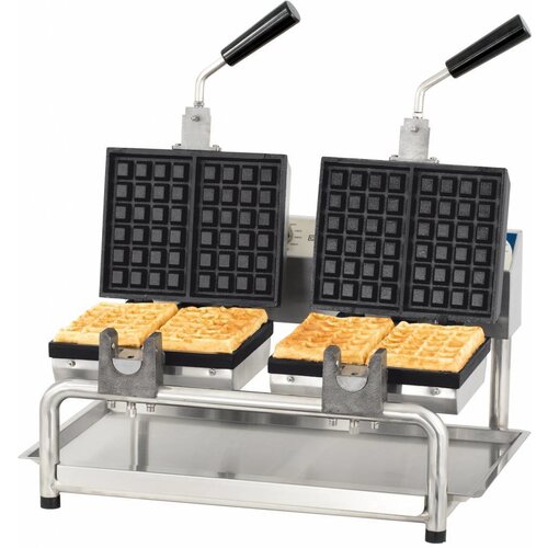 Casselin Gaufrier Double Rotatif | Gaufres de Bruxelles | 3600W | 585x580x(H)305mm