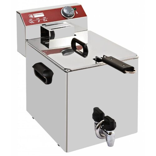 Diamond Friteuse Electrique PRO | 10 Litres | avec Robinet de Vidange | 4,5 kW | 290x450x(h)320mm