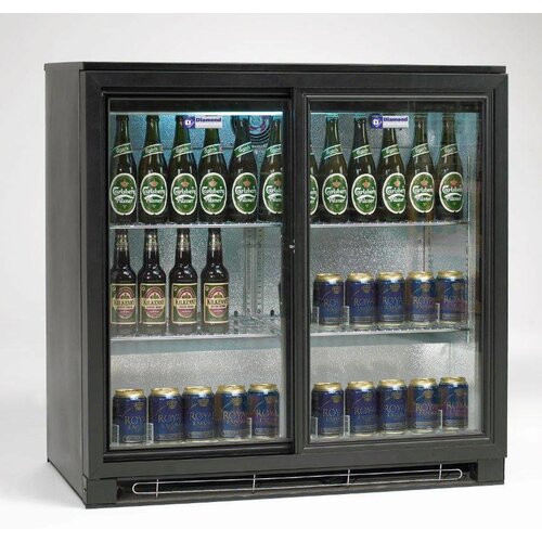 Diamond Refroidisseur de Bouteilles | 2 Portes Coulissantes | Noir | 191 Litres | 900x515x(h)870mm Diamond Refroidisseur de Bouteilles | 2 Portes Coulissantes | Noir | 191 Litres | 900x515x(h)870mm