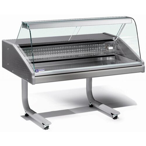 Diamond Comptoir Vitrine Réfrigéré | Plan de Travail en Inox | Idéal Poissonnerie | 0° / 2° | 1500x980x(h)1280mm