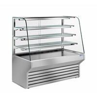 Comptoir Vitrine Réfrigérée | Vitre Bombée | 4 Niveauz en Verre | 2120x790x(h)1330mm