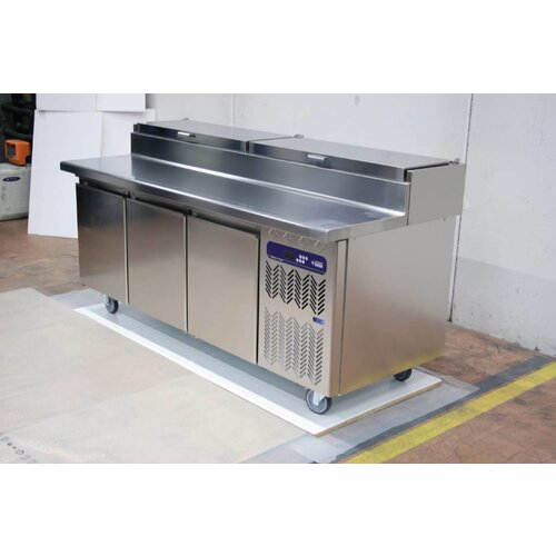 Diamond Comptoir Réfrigéré | Ventilé | 3 Portes | sur Roues | 2050x860x(h)900mm