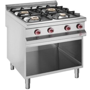 Diamond Fourneau | 4 Feux à Gaz | Soubassement Ouvert | 800x900x(h)850/920mm Diamond Fourneau | 4 Feux à Gaz | Soubassement Ouvert | 800x900x(h)850/920mm