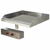 Plaque de Cuisson Lisse | Electrique | Chromé | à Encastrer | 120° à 320°C | 400V/9kW | 700x600mm