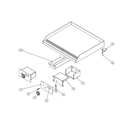 Diamond Plaque de Cuisson Lisse | Electrique | Chromé | à Encastrer | 120° à 320°C | 400V/9kW | 700x600mm