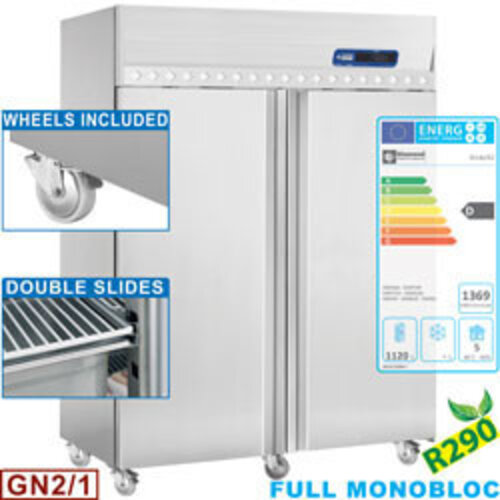 Diamond Réfrigérateur | Ventilé | 1400 Litres | 2 Portes | GN 2/1 | 1440x850x(h)2070mm