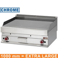Plaque de Cuisson à Gaz | Extra Large | Surface Lisse Chromé | Inox AISI 304 | 1000x650x(h)280/380mm