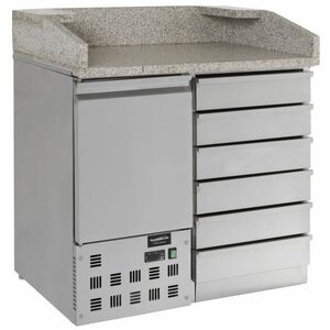 Combisteel Comptoir à Pizza | 1 Porte 6 Tiroirs  | 230 V | 1000X700X(h)1060mm