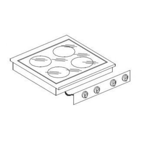 Combisteel Unité de Cuisson | Cuisinière en Céramique 4 Zones | 600x557mm