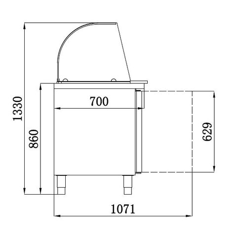 Combisteel Saladette | Avec 3 Portes | 230V | 1795x700x(h)1365mm