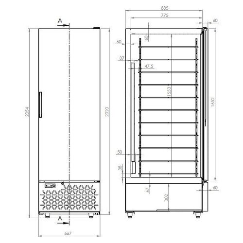 Combisteel Congélateur | 1 Porte |658 Litres | Pour Crème Glacé | 667x895x(h)2020mm