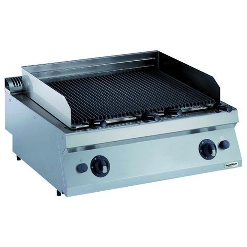 Combisteel Grill  à Pierre de Lave | à Gaz | Nervurée| 800x700x(h)250mm