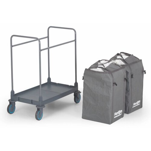 Combisteel Chariot de Transport | à Linge | Sac 2x125 Litres | 910x530x(h)1120mm