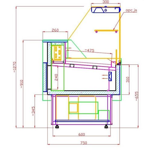 Combisteel Comptoir Vitrine Réfrigérée |Poids 175kg  | 230 V | 1500x815x(h)1230mm
