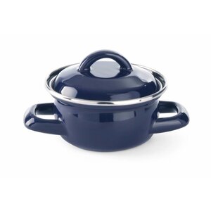 Hendi Marmite à Soupe ou à Sauce | avec Couvercle | Bleu | Emaillé | 0,3 Litre | Ø120x(h)95mm