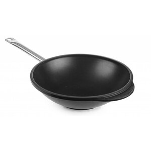 Hendi Wok | Fonte d'Aluminium | Manche en Inox | Fond ø 157mm | Haut ø320mm